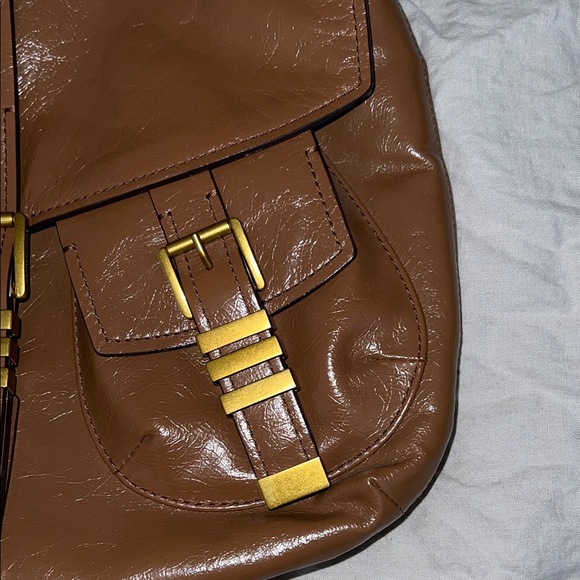 Michael Kors Darrington Large Crackle Brown Leather Crossbody - Picture 7 of 16